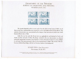 U.S.A.    STAMP EXPO '72 B.E.P. CARD UNUSED (FF-69) - Souvenirkarten