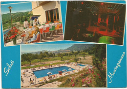 M3992 Saluti Da Montegrimano (Pesaro) - Albergo Hotel Ristorante Belvedere - Panorama Vedute Multipla / Viaggiata 1974 - Other Cities