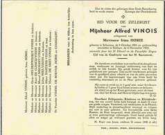 Doodsprentje Vinois Alfred   	09-10-1881 Schorisse	06-11-1953 Edelare	Echtgenoot Van Irma Horie - Todesanzeige