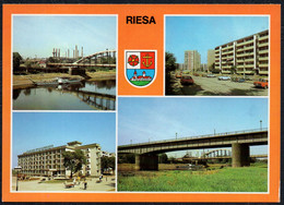 F5349 - TOP Riesa Neubauten Großplatte - Verlag Bild Und Heimat Reichenbach - Riesa