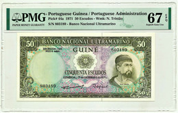 Guiné-Bissau - 50 Escudos - 17.12.1971 - P 44 - PMG 67 EPQ Superb Gem Unc. - Sign Varieties - Nuno Tristão - PORTUGAL - Guinea–Bissau