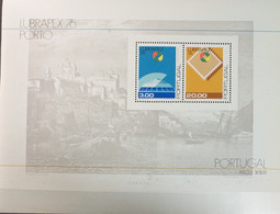 1976 - Portugal - MNH - Philatelic Exhibition - Lubrapex 76 - Souvenir Sheet Of 2 Stamps - Ungebraucht