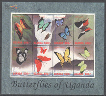 NW610 2000 UGANDA FLORA & FAUNA BUTTERFLIES OF UGANDA STAMP SHOW 1KB MNH - Mariposas