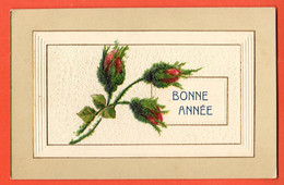 ZND-38 Bonne Année Roses Gaufré Geprägt-   Cachet Vaulion  1901 - Nouvel An