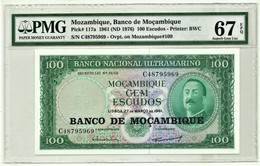 Mozambique - 100 Escudos - PMG 67 EPQ Superb Gem Unc. - ND ( 1976 - Old Date 27.03.1961 )- P 117.a - PORTUGAL - Mozambique