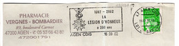 OMEC Flamme Temporaire MEGRAS Lot Et Garonne AGEN CDIS 1802 - 2002 La Légion D'honneur A 200 Ans Médaille - Sellados Mecánicos (Publicitario)