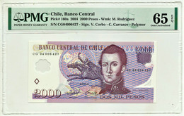 Chile - 2000 Pesos - 2004 - Pick 160.a - PMG 65 EPQ Gem Uncirculated - Serie CG - Polymer - 2.000 - Chile
