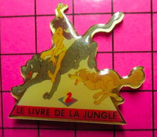 813c Pin's Pins / Beau Et Rare / THEME : MEDIAS / DESSIN ANIME DE LA 2 LE LIVRE DE LA JUNGLE MOWGLI BAGHEERA - Médias