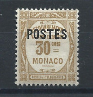 Monaco N°145* (MH) 1937 - Timbre Taxe De 1924-32 Surchargés - Unused Stamps