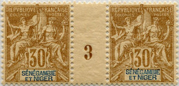 !!! SÉNÉGAMBIE ET NIGER. N°9 PAIRE AVEC MILLÉSIME 3 (1903) NEUVE ** - Neufs