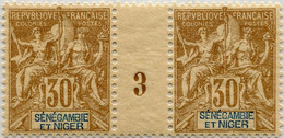 !!! SÉNÉGAMBIE ET NIGER. N°9 PAIRE AVEC MILLÉSIME 3 (1903) NEUVE ** - Unused Stamps