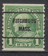 USA Precancel Vorausentwertungen Preo Bureau Massachusetts, Fitchburg 597-61 - Preobliterati