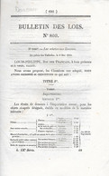 LOI De  1841 Concernant Les DOUANES - Douane