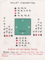 Auction Bridge 1926,  Wills Cigarettes, Large Size 6x8cm, 5 Bidding On 2 Quick Trips, Card Games - Wills