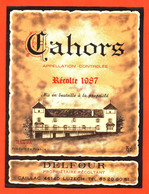 étiquette De Vin Cahors Récolte 1987 Delfour à 46140 Luzech - 75 Cl - Cahors