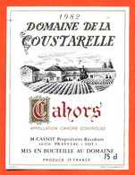 étiquette De Vin Cahors Domaine De La Coustarelle 1982 M Cassot à 46220 Prayssac - 75 Cl - Cahors