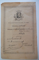 STADS-NIJVERHEIDSSCHOOL Te GENT 1896 1897 Prijs Leergang Van Meetkunde - Diplomi E Pagelle