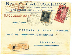 1927 RACCOMANDATA PALERMO SUCC 15 1,85 PARMEGGIANI + 0,60 SAN FRANCESCO - Marcofilie