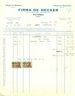 Oude Factuur Firma De Decker Te Wetteren - Fabriek Van Breigoederen : 1949 - Textile & Clothing