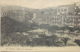 Algérie - Oran - Place De La République - Carte Postale Pour Marseille (France) - 20c Semeuse Surcharge Algérie - 1925 - Gebraucht