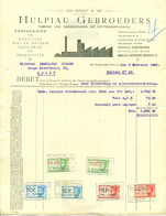 Oude Factuur Hulpiau Gebroeders Te Sint-Niklaas - Fabriek Van Damenkousen  : 1943 - Textile & Clothing
