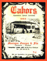 étiquette De Vin Cahors 1983 Montagne Georges Et Fils à Arquies 46700 Puy L'eveque- 75 Cl - Cahors