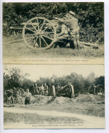 Lot De 2 CPA Militaria Canons Guerre 1914-15 - Canon Anglais à Tir Rapide - Artilleurs Anglais Près D'Anvers - War 1914-18