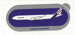 Autocollant, 210 X 90 Mm, AIRBUS INDUSTRIE , A340-300 , Frais Fr 1.85 E - Stickers