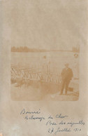 41- LOIR ET CHER - BOURRÉ - 10108 - Carte Photo - Barrage Du Cher Pose Des Aiguilles 27 Juillet 1910 - Andere & Zonder Classificatie