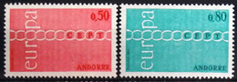 EUROPA 1971 - ANDORRE FRANCAIS                    N° 212/213                        NEUF** - 1971