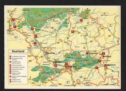 Saarland ; Karte Mit Ausflugstipps;  Carte Avec Conseils D'excursions - Kreis Merzig-Wadern