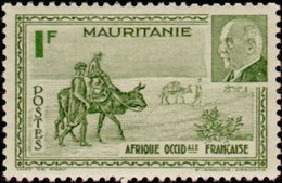 Mauritanie Mauritania - 1941 - Marchands Traversant Le Désert Plus Portrait De Pétain - 1F - Nuevos