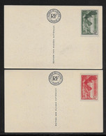 France N°354/355 Sur Cartes Du Louvre - Non Oblitérés - TB - Briefe U. Dokumente