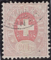 Schweiz Telegraphen Marke ZU#19 20Fr. Gestempelt - Telegraafzegels