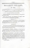Lois De 1841 Qui Ouvre Un Crédit Pour Les Dépenses Secrètes De L'exercice 1841 - Decrees & Laws