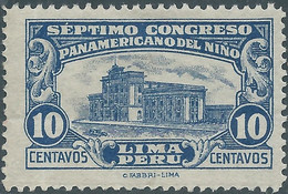 Perù - Lima ,1930 Seventh Pan American Children's Congress 10c,Mint - Peru