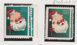 Verenigde Staten Kerstvignetten Scott-cat. Jaar 1951 CS45 WX 155/156 Printermark U + Versch.tandingen - Non Classés