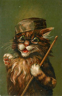 Chat Humanisé * CPA Illustrateur Maurice BOULANGER Boulanger ? * Homme à La Canne & Chapeau * Chats Cat Cats Katze - Cats