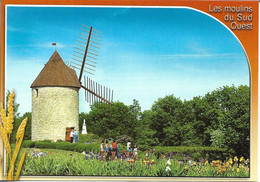 MOULIN A VENT + Carte Postale Neuve : BEAUGAS - Le Moulin De La Vierge + Les Authentiques Et Les Imaginaires - Other Municipalities