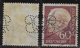 Western Germany 1934 / 1957 Stamp With Perfin PzB By Papierfabrik Zum Bruderhaus Paper Mill In Dettingen Lochung Perfore - Gebruikt