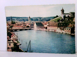 AK Schaffhausen. Ortsansicht, Rhein, Kirchen, Brücke, Panoramablick, Mit Stempel EGE Kiosk Schifflände - Hausen Am Albis 