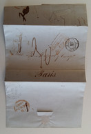 1849 Lettera Da AVANA A PARIGI+cartella ROSSA COLONIES ART.13+diversi TIMRBI+TASSAZIONI Interessanti -$41 - Prephilately