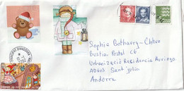 À La Maison Pour Noël,au Nom Des Enfants SVP. Timbres De Noël Du Danemark,lettre DANEMARK,adressée Andorra - Covers & Documents