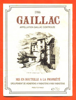 étiquette De Vin Gaillac 1986 Vignerons à Rabastens - 75 Cl - Gaillac