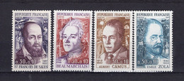 France 1967 - Famous Figures, Emile Zola, Albert Camus, Beaumarcahais, Saint François De Sales - MNH** -  Superb*** - Collections