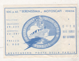 TICKET BATEAU SOC. P. AZ. SERENISSIMA MOTOSCAFI S.A. - VENEZIA - Europe