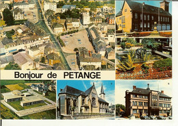 CP De PETANGE " Vue Générale , Borne Des Passeurs , Parc , école , Eglise , Hôtel De Ville " - Pétange