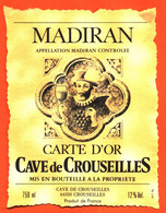 étiquette De Vin De Bordeaux Madiran Carte D'or Cave De Crouseilles - 75 Cl - Henri IV - Madiran