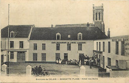 - Pas De Calais -ref-B97- Sangatte Plage - Hotel Des Bains - Café Restaurant De L Hotel J. Sauvage - Hotels Restaurants - Sangatte