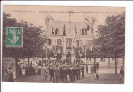 CPA Très Animée -.FONDETTES : Réception à L'Hôtel De Ville Des Délégués Pour L'inauguration De La Gare (18 Août 1907) - Fondettes